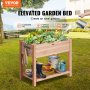 VEVOR Raised Garden Bed, 33.9 x 18.1 x 30 inch Wooden Planter Box, Elevated Outdoor Planting Boxes with Legs, for Growing Flowers/Vegetables/Herbs in Backyard/Garden/Patio/Balcony, Burlywood