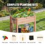 VEVOR garden bed with complete planting tools, vibrant vegetables and flowers, ideal for home gardening.