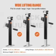 VEVOR Trailer Jack, Trailer Tongue Jack Welding-on 5000 lb Weight Capacity, Trailer Jack Stand with Handle for lifting RV Trailer, Horse Trailer, Utility Trailer, Yacht Trailer