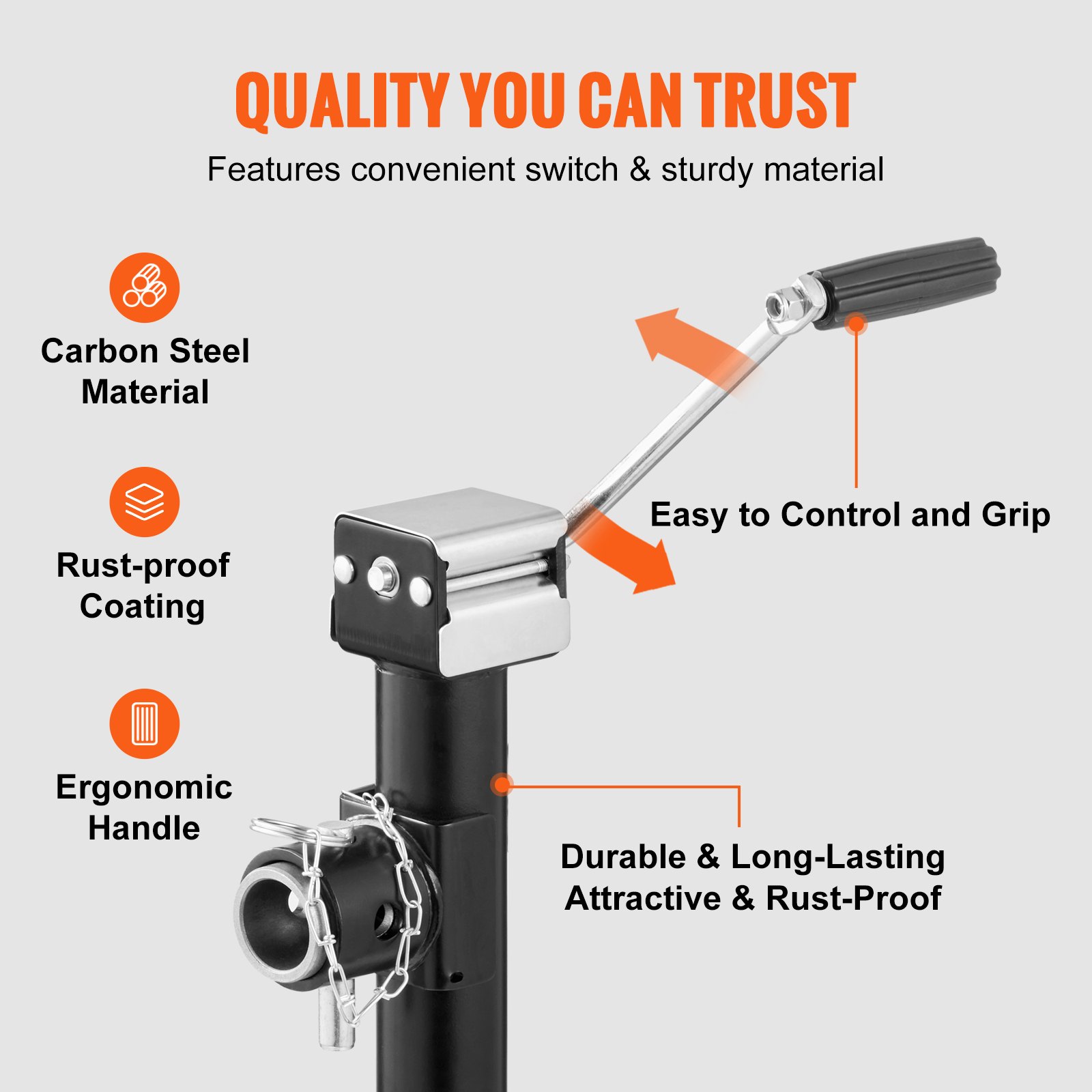 VEVOR Trailer Jack, Trailer Tongue Jack Welding-on 2268 kg Weight Capacity, Trailer Jack Stand with Handle for lifting RV Trailer, Horse Trailer, Utility Trailer, Yacht Trailer