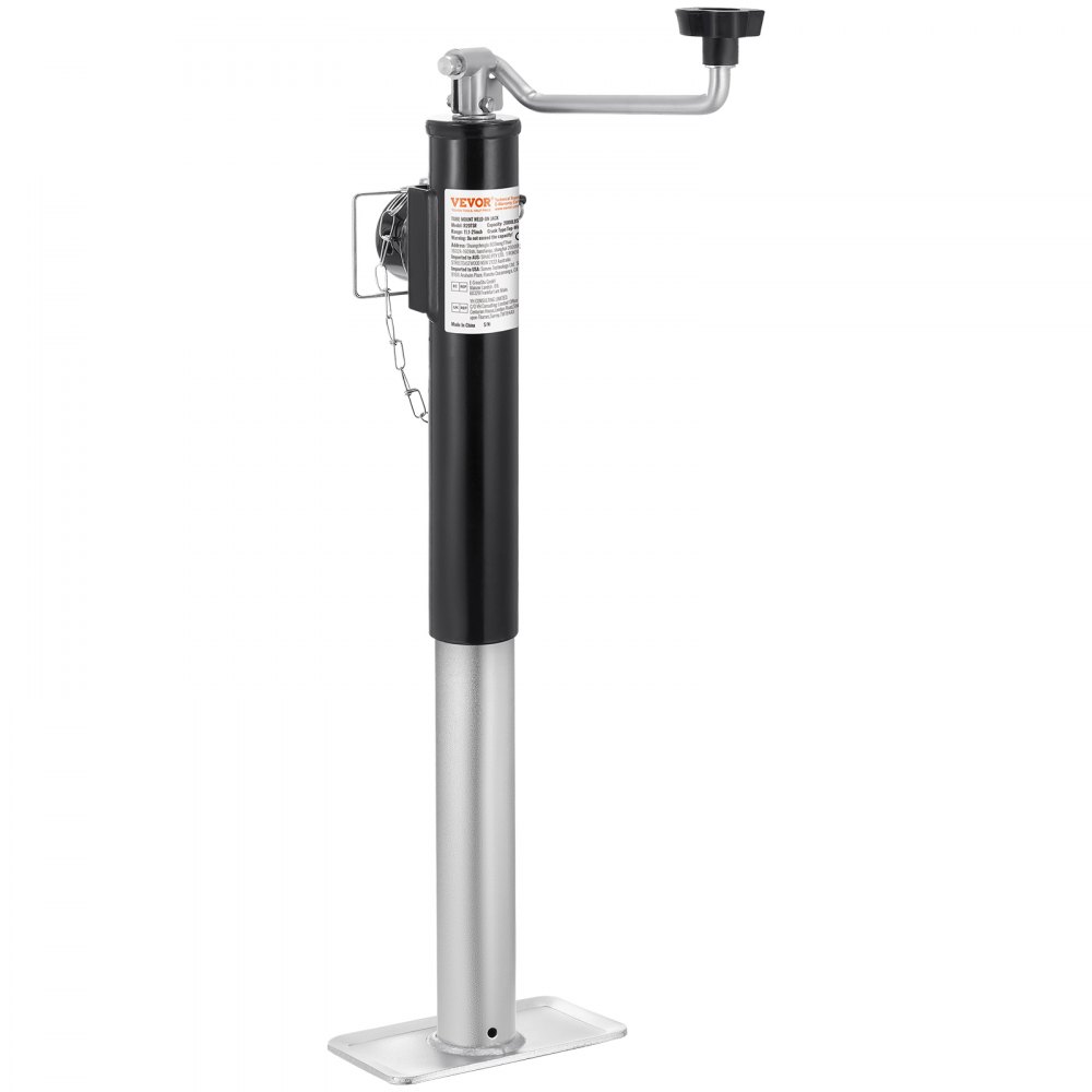 VEVOR Trailer Jack, 2000 lbs Dynamic Load Capacity, Weld-on Pipe-Mount Swivel Trailer Jack, 10" Lift Trailer Jack Stand with Handle for RV Trailer, Horse Trailer, Utility Trailer, and Yacht Trailer