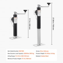 Trailer Jack Weld-on Pipe Mount Swivel Trailer Jack 2000 lbs 10" Travel
