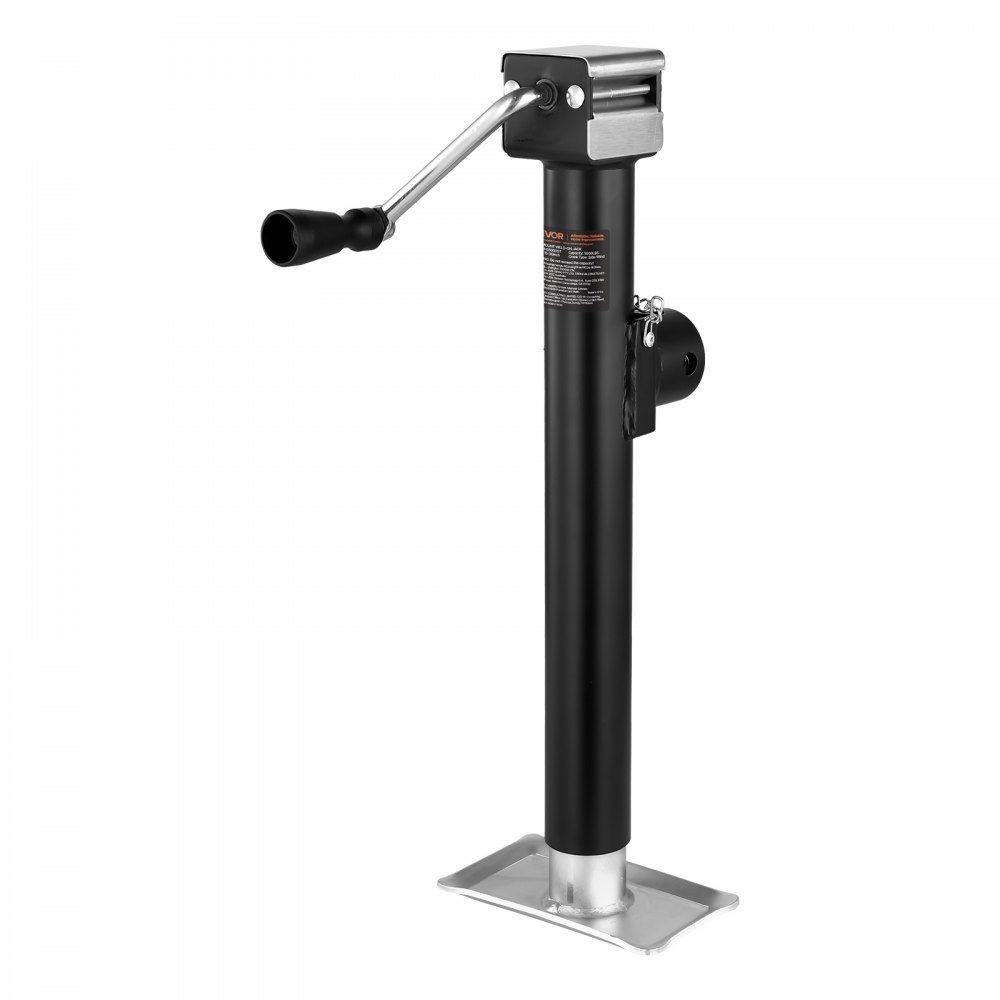 VEVOR Trailer Jack, 5000 lbs Dynamic Load Capacity, Weld-on Pipe-Mount Swivel Trailer Jack with Ergonomic Handle, 15-inch Vertical Travel, Suitable for RV, Horse, Utility, Camping and Yacht Trailers