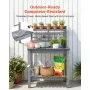 VEVOR Potting Bench Table, Outdoor Gardening Workstation with Sink, 94 x 46 x 140 cm Adjustable Wood Tabletop, Garden Work Station with Storage Shelves, Hooks for Patio, Backyard, Classic Grey