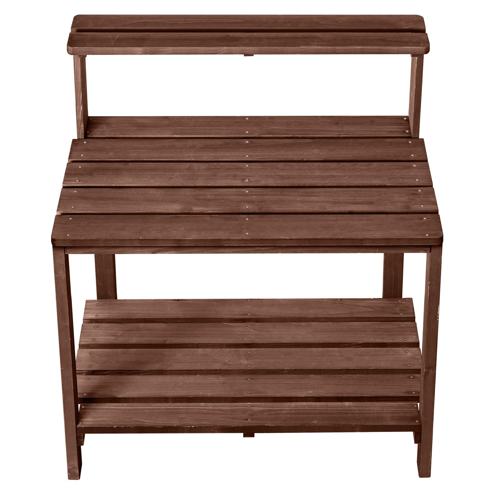 VEVOR Potting Bench Table, Outdoor Gardening Workstation with 36 x 20 in Wood Tabletop, Garden Planting Work Station with Storage Shelves, Hook for Outside Patio, Backyard, Brown