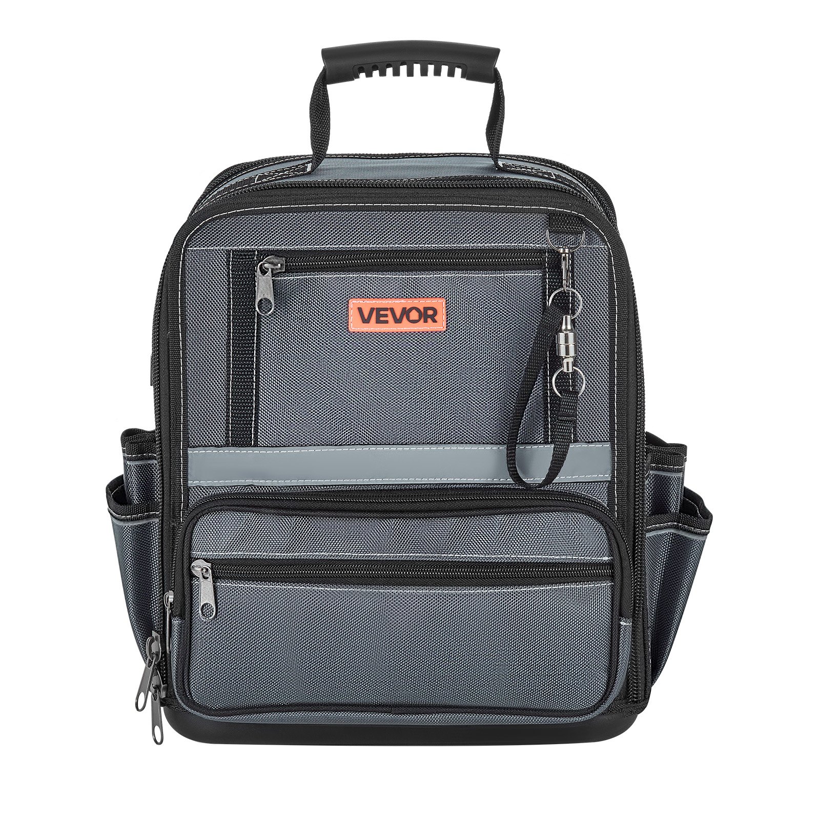 VEVOR Tool Bag, 335 MM, 34-Pocket Portable Large Tool Box Organizer Storage, Carry Toolbox with Hard Plastic Base, Large Zipper, Adjustable Shoulder Strap, for Men Women Dad Husband Fathers Day