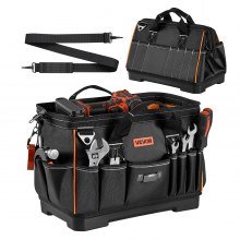 VEVOR Tool Bag, 16.1 Inch, 33-Pocket Portable Large Tool Box Organizer Storage, Toolbox with Water-Resistant Base, Zipper, Adjustable Shoulder Strap Toolbag, for Men Women Dad Husband Fathers Day