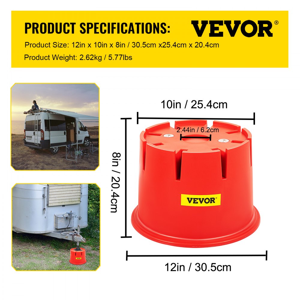 VEVOR Trailer Jack Block Trailer Stabilizer 2PC HDPE RV Block with EPV Cushion