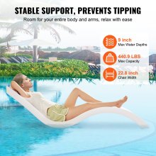 VEVOR in-Pool Lounge Chairs, Set of 2 Chaise Lounger, Inside Pool Lounge Chairs for Water Depths up to 9", Fixed in Pools & Floating on Water, All Pool Types, Poolside & Sun Deck Tanning