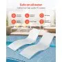 VEVOR In-Pool Lounge Chairs, Set of 2 Chaise Lounger, Inside Pool Lounge Chairs for up to 5" Water Depths, Fixed in Pools & Floating on Water, Suitable for All Pool Types, Poolside & Sun Deck Tanning