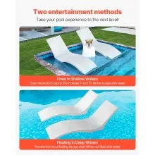 In-Pool Lounge Chairs 2 Pcs Chaise Lounger Inside Pool Sun Shelf Lounger