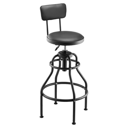 VEVOR Shop Stool Adjustable Height Garage Work Seat 300 lbs Load with Backrest