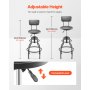 VEVOR Shop Stool Adjustable Height Garage Work Seat 300 lbs Load with Backrest