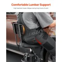 VEVOR Shop Stool Adjustable Height Garage Work Seat 300 lbs Load with Backrest
