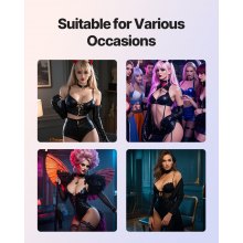 VEVOR Silicone Bodysuit D-Cup Silicone Breastplate for Crossdressers Drag Queen