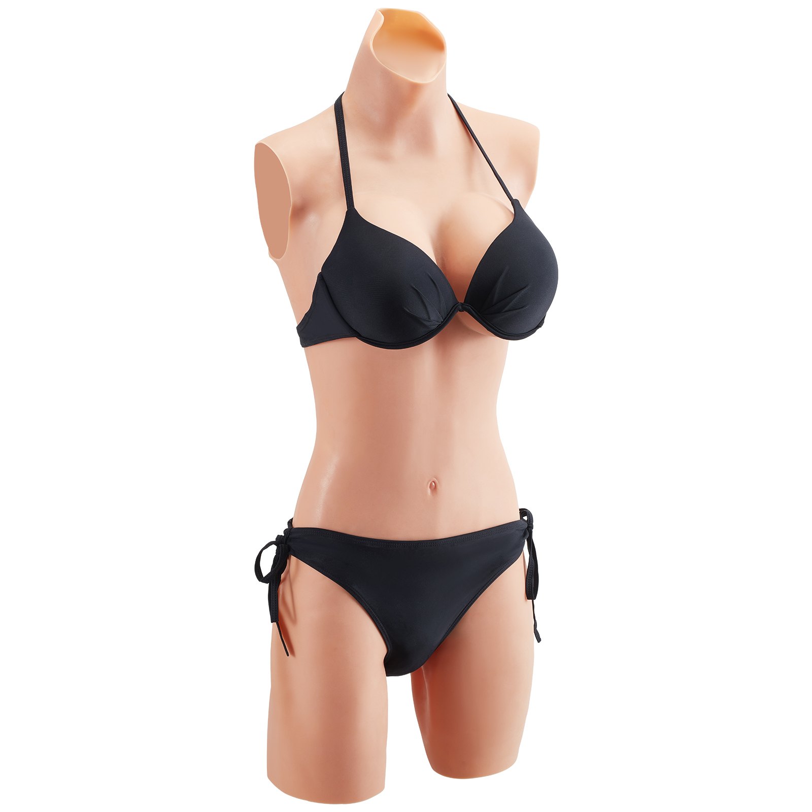 VEVOR Silicone Bodysuit, D-Cup Silicone Breastplate for Crossdressers, Realistic Silk Cotton-Filled Fake Boobs Breast Forms for Transgender Cosplay Drag Queen, Nude