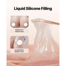 VEVOR Silicone Breastplate H-Cup High Neck Fake Breasts for Cosplay Drag Queen