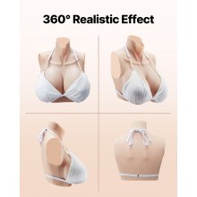 VEVOR Silicone Breastplate H-Cup High Neck Fake Breasts for Cosplay Drag Queen