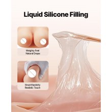 VEVOR Silicone Breastplate E-Cup High Neck Fake Breasts for Cosplay Drag Queen