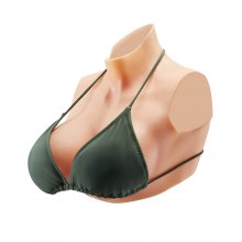 Silicone Breastplate E-Cup High Neckline Fake Breasts for Cosplay Drag Queen