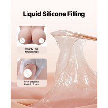 Silicone Breastplate K-Cup High Neckline Fake Breasts for Cosplay Drag Queen