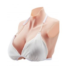 VEVOR Silicone Breastplate K Sized High Neck Fake Breasts for Cosplay Drag Queen