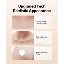 Silicone Breastplate D-Cup High Neckline Fake Breasts for Cosplay Drag Queen