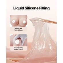 Silicone Breastplate D-Cup High Neckline Fake Breasts for Cosplay Drag Queen