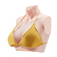 VEVOR Silicone Breastplate D-Cup High Neck Fake Breasts for Cosplay Drag Queen