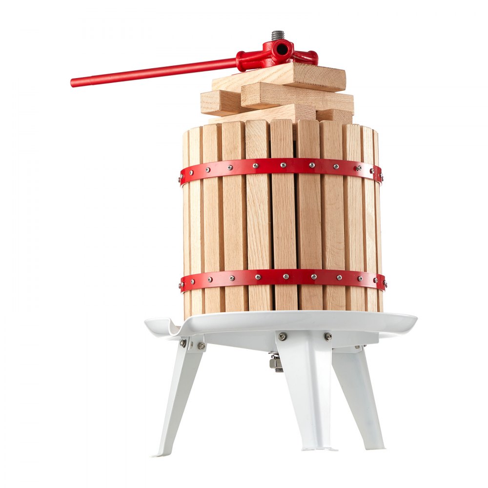 VEVOR Fruit Wine Press Manual Press for Wine Making 3.2 Gal/12L Wood Basket