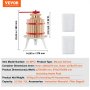 VEVOR Fruit Wine Press Manual Press for Wine Making 3.2 Gal/12L Wood Basket