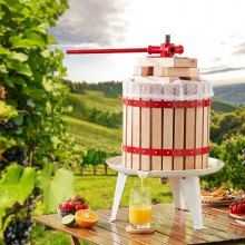 VEVOR Fruit Wine Press Manual Press for Wine Making 3.2 Gal/12L Wood Basket
