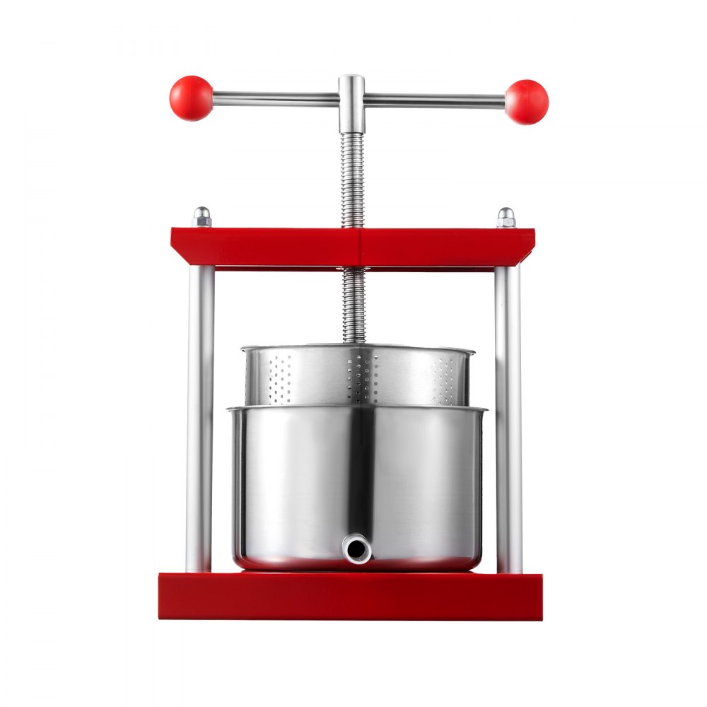 Prensa manual para vino de frutas VEVOR Prensa para elaboración de vino 0,8 gal/3 l Acero inoxidable