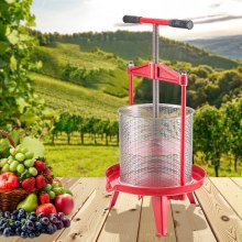 VEVOR Fruit Wine Press Manual Press for Wine Making 3.69 Gal/14L Stainless Steel