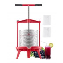 Fruit Wine Press Manual Press for Wine Making 3.69 Gal/14L Stainless Steel