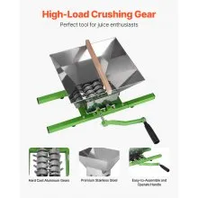 Fruit and Apple Crusher for Wine Cider Making 1.8 Gal/7L Stainless Steel