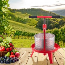 VEVOR Fruit Wine Press Manual Press for Wine Making 2.38 Gal/9L Stainless Steel