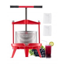 Fruit Wine Press Manual Press for Wine Making 2.38 Gal/9L Stainless Steel