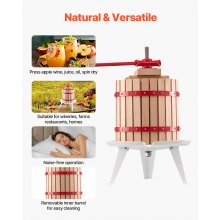 Fruit Wine Press Manual Press for Wine Making 3.2 Gal/12L Wood Basket