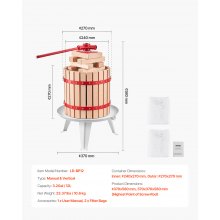 Fruit Wine Press Manual Press for Wine Making 3.2 Gal/12L Wood Basket