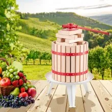 Fruit Wine Press Manual Press for Wine Making 3.2 Gal/12L Wood Basket