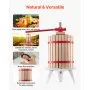 VEVOR 4.75 Gal/18L Fruit Wine Press, Solid Wood Basket with 8 Blocks, Heavy Duty Manual Juice Maker, Cider Apple Grape Tincture Honey Olive Oil Making Press with Handle for Kitchen, Home