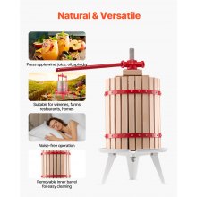 Fruit Wine Press Manual Press for Wine Making 4.75 Gal/18L Wood Basket