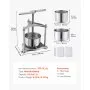 VEVOR Fruit Wine Press, 0.8 Gallon/3L, Stainless Steel Manual Juice Maker with Powerful T-Shaped Handle, Juice Making for Apple/Grape/Orange/Berry, Cheese/Tincture/Herbal Press, for Kitchen Home