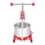 VEVOR 0.8 Gal/3L Fruit Wine Press, 2 Stainless Steel Barrels, Manual Juice Maker, Cider Apple Grape Tincture Honey Olive Oil Making Press with T-Handle for Outdoor Kitchen Home