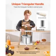 Fruit Wine Press Manual Press for Wine Making 1.45 Gal/5L Stainless Steel