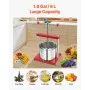 VEVOR 1.6 Gal/6L Fruit Wine Press, 2 Stainless Steel Barrels, Manual Juice Maker, Cider Apple Grape Tincture Honey Olive Oil Making Press with T-Handle for Outdoor Kitchen Home