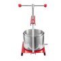 VEVOR 1.6 Gal/6L Fruit Wine Press, 2 Stainless Steel Barrels, Manual Juice Maker, Cider Apple Grape Tincture Honey Olive Oil Making Press with T-Handle for Outdoor Kitchen Home