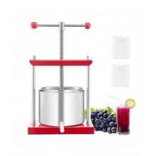 Fruit Wine Press Manual Press for Wine Making 1.6 Gal/6L Stainless Steel