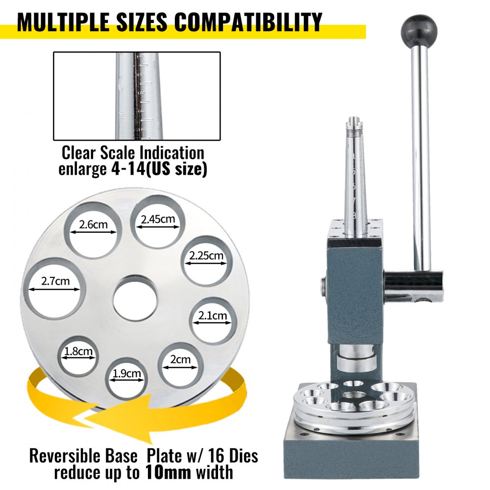 VEVOR Jewelry Ring Stretcher Reducer Enlarger Machine Adjustment Sizer Tool 4-14